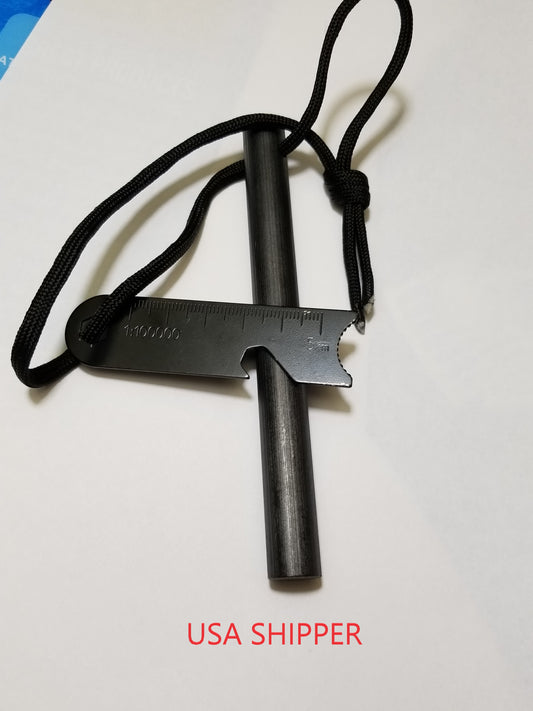 HUGE 1/2" x 5" Ferrocerium Rod Flint Stone Striker Fire Starter w/ Steel Striker