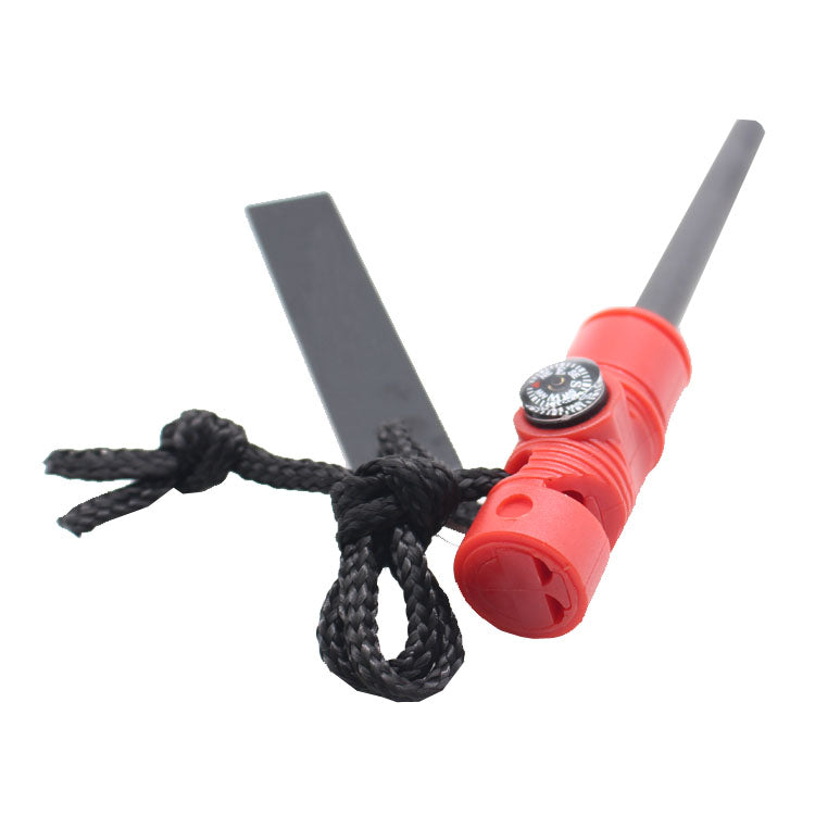 This magnesium flint fire starter for home use and outdoor camping. It is a 4 in 1 survival tool with a Compass, Magnesium fire rod, Whistle, and saw. The high-quality all-weather fire starter is windproof & weather resistant