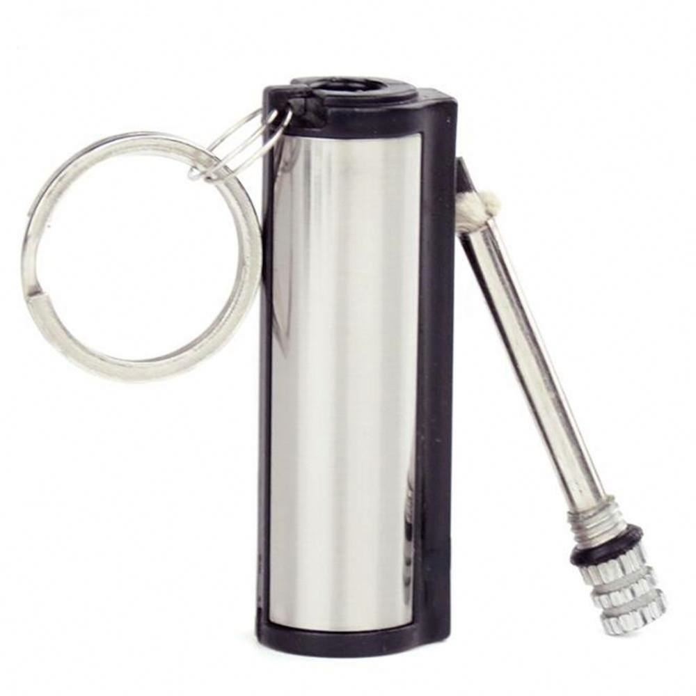Made of stainless steel this striker holds up great in the outdoors. There is a clip on the side that you can hook to backpacks, belt loops, or a number of other places.  Material: Stainless Steel, Plastic, Ferrocerium Type: Fire Striker Color: Silver
