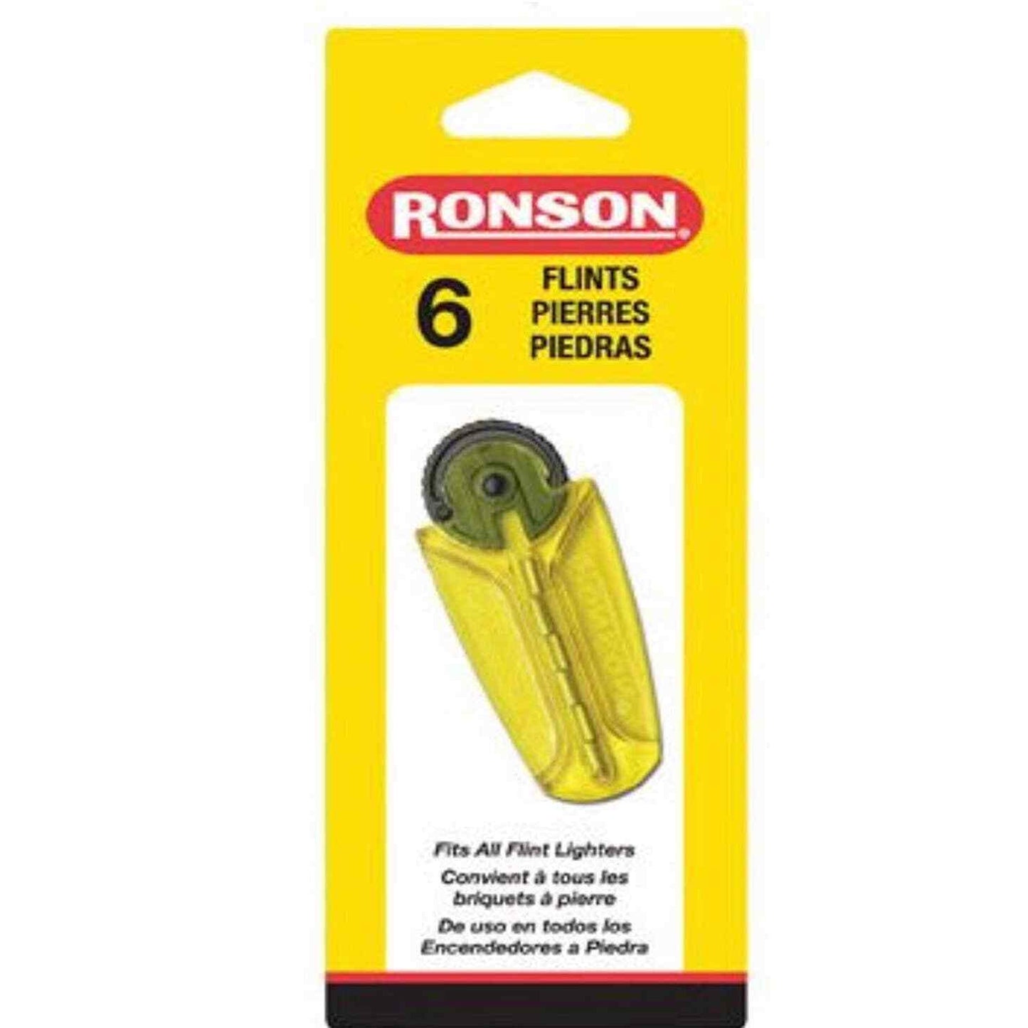 FlintSupplyStore RONSON Flints - 6 Flints per Card, 1 Card Ronson Lighter Flint