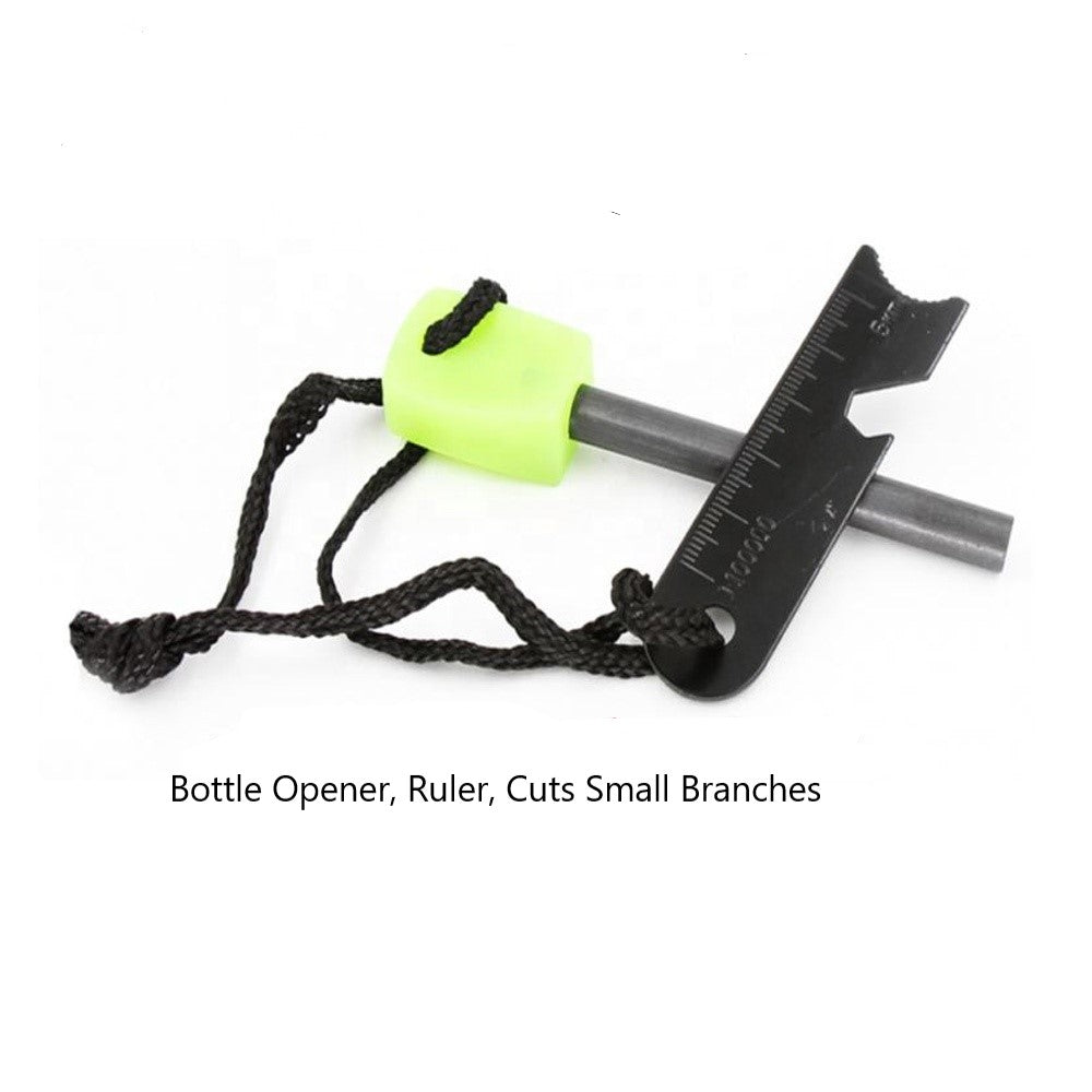 Flint Emergency Camping Fire Starter Bright Green Easy to See Handle